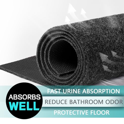 Tapis d'urinoir jetable noir avec élimination des odeurs et dos antidérapant - 4