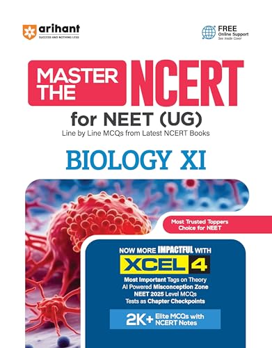 Image of Arihant Master the NCERT Biology Class 11 | For NEET (UG) & CUET 2026-2027 | Line by Line MCQs from NCERT Book | NCERT-Based 2K+ MCQs, AI-Based Misconception Zone | Revised Edition 2026