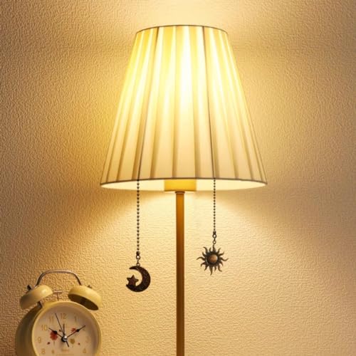Image of Pull Chain,Ceiling Fan Pull Chain 4Pcs,12 Inches Lighting Fan Beaded Ball Fan Pull Chain Extender Ornament with Connector -Moon and Sun (Red Bronze)