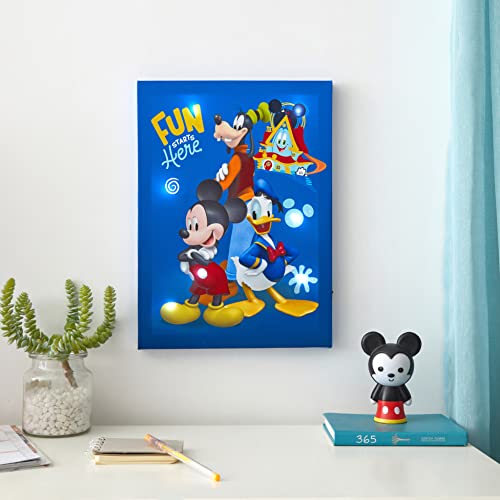 Idea Nuova Disney Mickey Mouse Canvas Led Wall Art,Childrens Wall Hanging Décor,11.5"X15.75" #TOP4