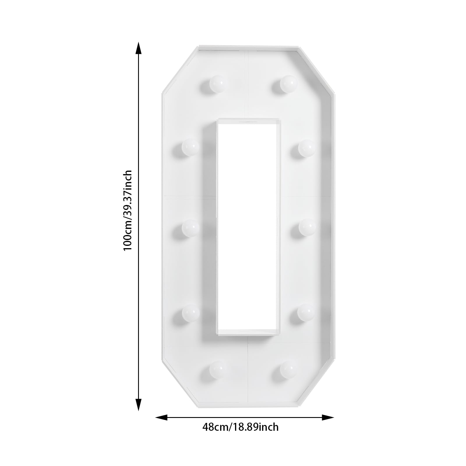 Chiffres lumineux à LED 0-9 100 cm Blanc chaud 10 LED Décoration mariage fête