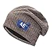 Warme Wintermütze Strickmütze Herren Damen - Unisex Beanie Cap Hat Winddichte Winter Mütze Hut für Outdoor Sport Laufen Lose Turban-Hut Einfarbig Skimütze Hut Mit Briefaufkleber(Kaffee,Einheitsgröße)