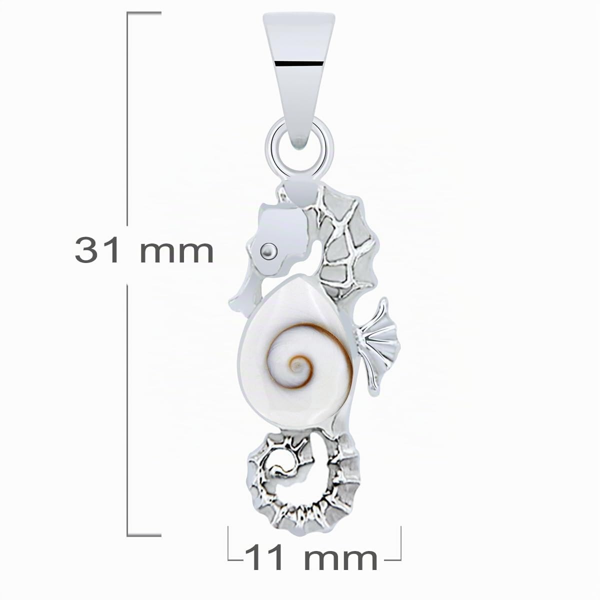 Planetys - Colgante Caballito de Mar Ojo de santa Lucia Shiva Plata de Ley 925