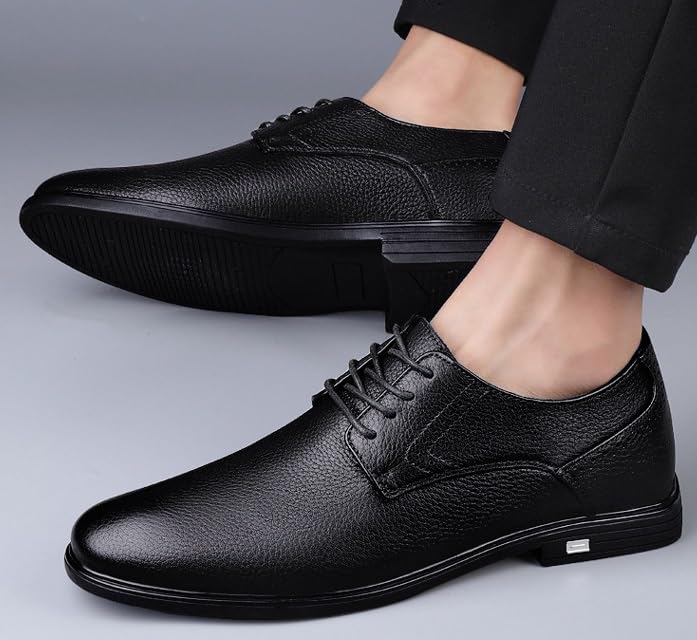 Classic Men's Dress Shoes Modern Leather Lace Up Dress Shoes Fashion Pointed Toe Business Tuxedo Loafers Shoes4