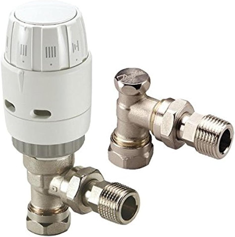 DanfossRAS-C2 013G6007, Radiator Thermostat with Elbow Push Fitting - Maximum User Flexibility, for Use in 2-Pipe Central Domestic Heating Systems (White)