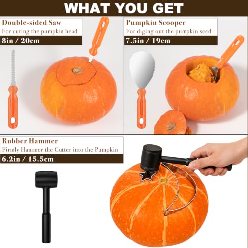 31Pcs Pumpkin Carving Kit for Kids, Pumpkin Carving Tools Stencils - image 3