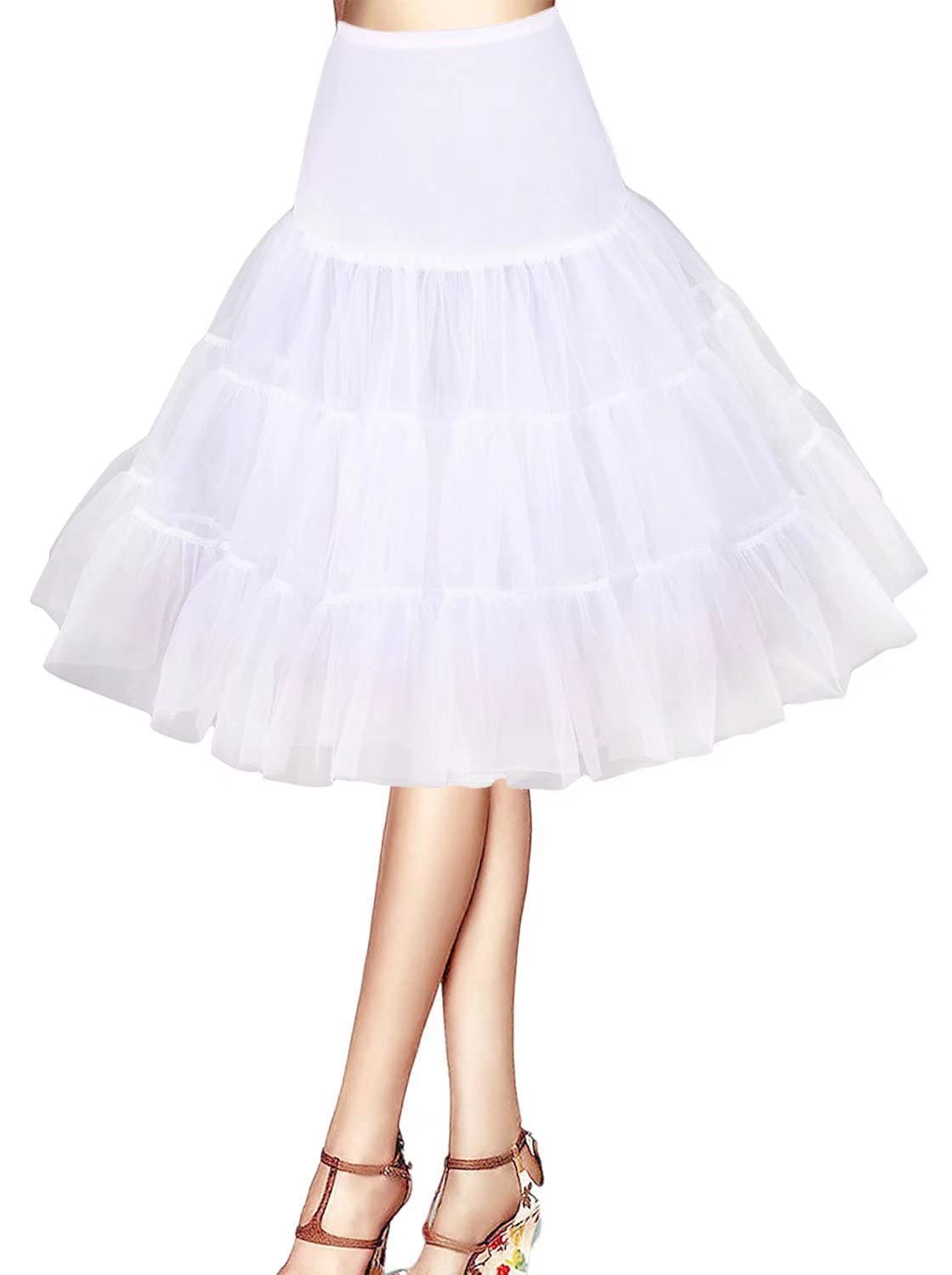 Vintage Petticoat Crinoline Hoopless Half Slips Tutu Underskirt Retro Dress 50s Rockabilly Swing Net Skirt Women Tutu Retro Vintage