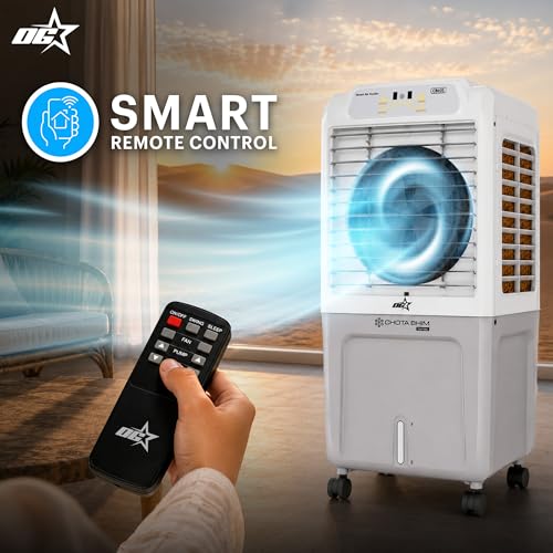 Image of OG Star 60L Personal Smart Air Cooler CB60S with 5-Speed Control, Honeycomb Pads, Water Level Indicator & Water Inlet � High-Performance Evaporative Cooler for Home, Office & Outdoor Use