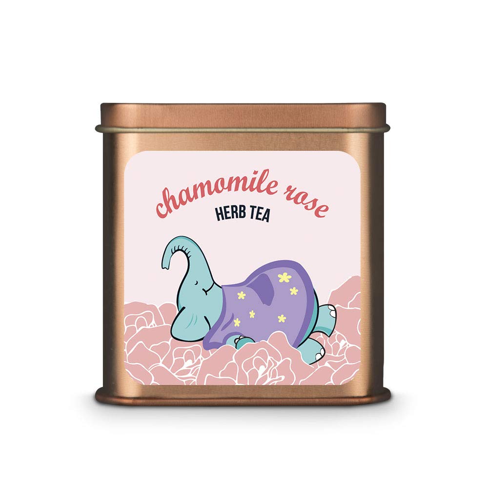 Tea Trunk Chamomile Rose Herb Tea |Whole Chamomile Flowers from the Indian Himalayas | Calming Tea for Relaxation | Helps Sleep Better | Organically Sourced Leaves - 50 Grams
