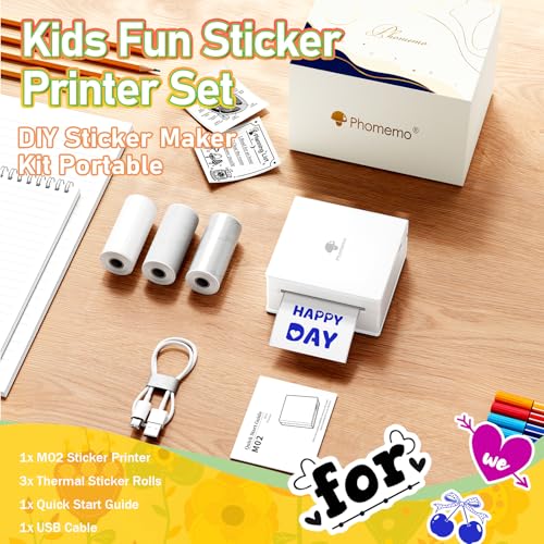 Image of Phomemo Mini Printer Sticker Maker, Inkless Thermal Bluetooth Printer