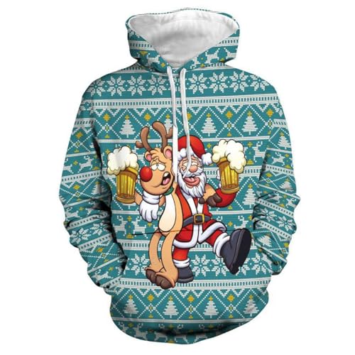 2024 Weihnachts Hoodie Herren Weihnachtspullover Herren Damen...