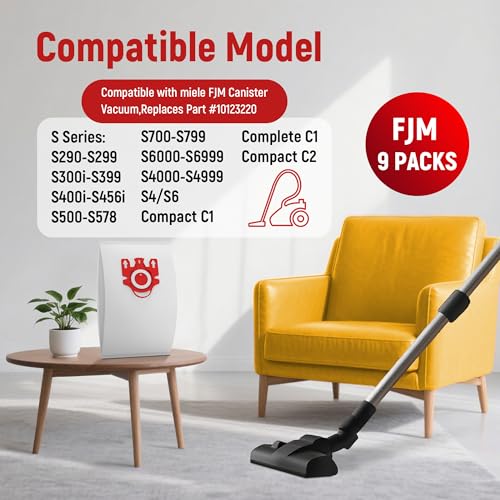 Image of 3D Airclean Dust Bags Replacement for Miele FJM Vacuum Compact C2 Compact C1 Complete C1 S241 S290 S300i S500 S700 S4 S6 Series (Pack of 15) with 3 Motor Protection Filters 3 Air.Clean Filters