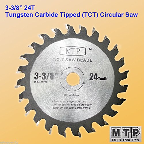 MTP 6X 3-3/8-inch 10mm 3/8" Arbor Carbide Tip/HSS/Diamond Circular Saw Blade fit Craftsman Trak Cut Metal/Wood/Tile/Plastic