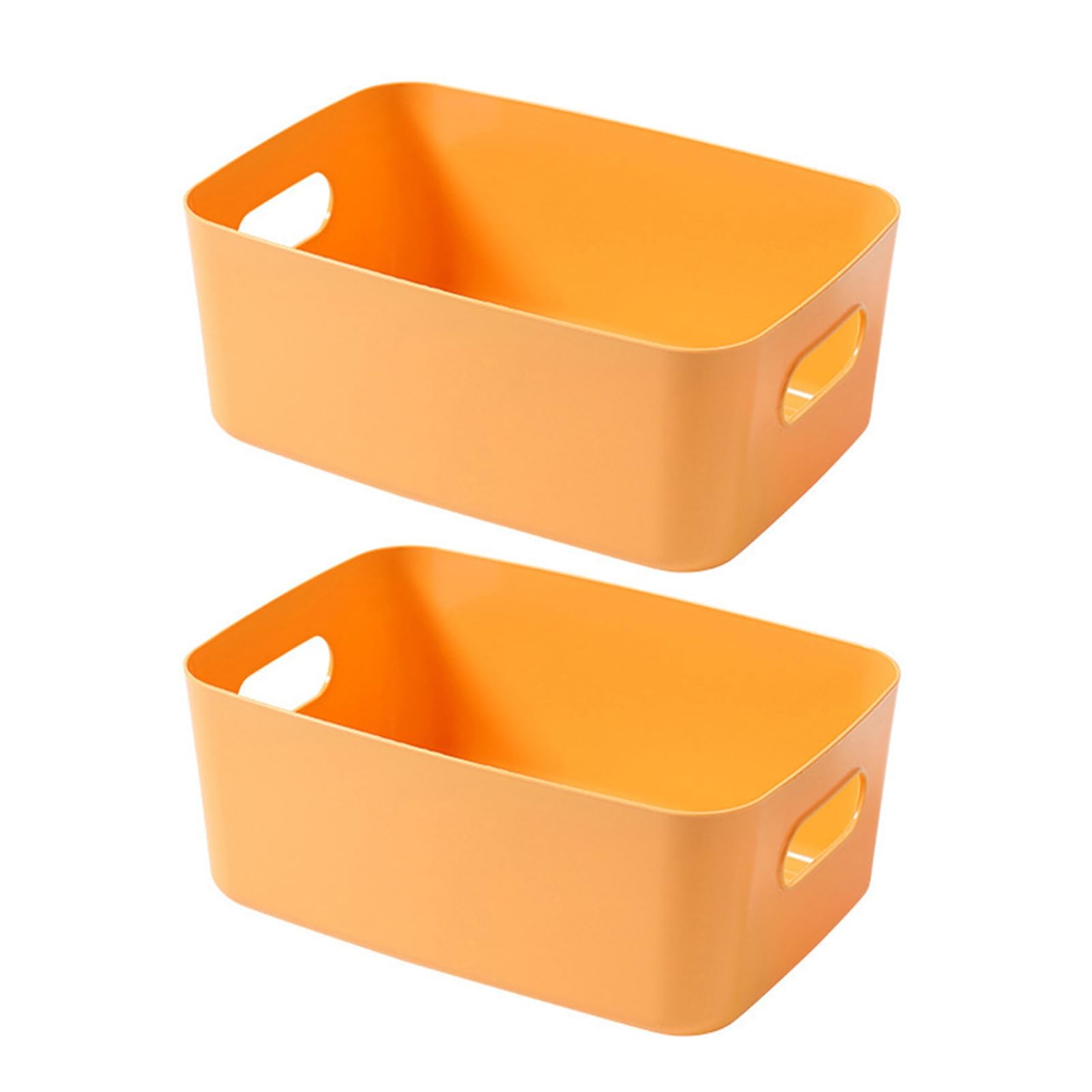 Glifora 2Pcs Desktop Storage Boxes - Stationery Storage Bins with Handles, Cosmetic and Snack Storage Box Organiser for Kitchen, Bathroom and Toiletries