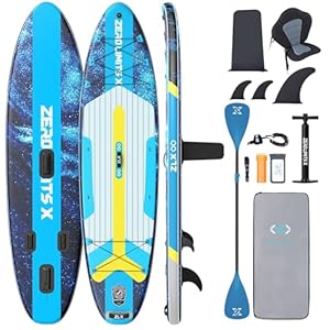 ZLX SUP Board mit Sitz Stand up Paddling Board 320cm Stabil Aufblasbares Paddle Board für Erwachsene Familien Anfängerfreundlich, Anti-Rutsch Deck, Pumpe