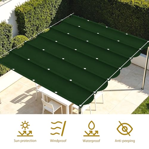Voile d'ombrage avec œillets rétractable et résistant à l'eau 150x280cm vert - 4