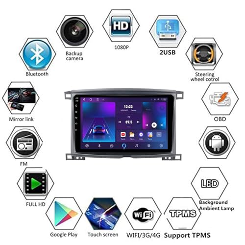 Radio GPS de 10 Pulgadas para Land Cruiser 2002 a 2005 3