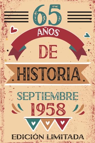 65 Años De Historia Septiembre 1958: Libro de visitas, cuaderno, 110 páginas de felicitaciones, idea de regalo, regalo Para la esposa, novia, mujer, La madre