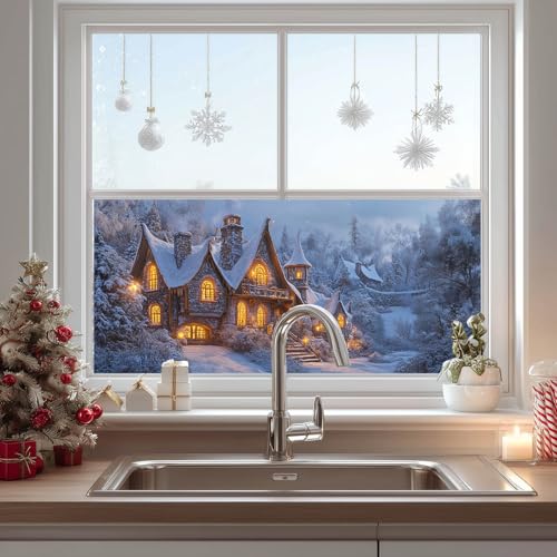 Película decorativa para ventana con diseño navideño 39.3×17.7 in miniatura 4