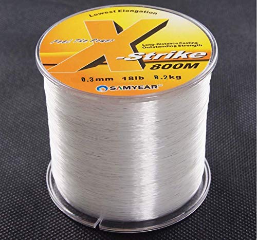 Dorisea X-bite/X-Strike Monofilament Fishing Line (xstrike-Clear, 230m/251Yards 50lb/0.52mm)