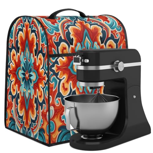 Coffee Maker Cover Mandala Bohemian Kitchen Appliance Covers Small Appliance Covers Blender Cover Juicer Cover Dust Covers for Kitchen Appliances with Top Handle and Pockets,Washable,B285