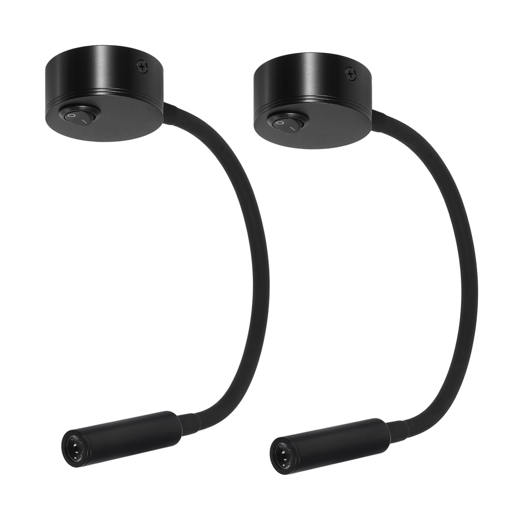 Mikikit 2 piezas Lámpara LED de Pared para Lectura Flexible con Cuello de Cisne Luz Blanca para Escritorio y Dormitorio Pack de Unidades Negras