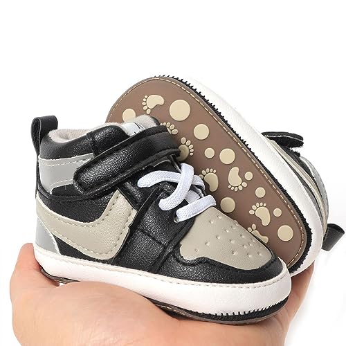 Image of Clowora Unsex Baby Shoes Boys Girls Infant Sneakers Non-Slip Soft Rubber Sole Toddler Crib First Walker Lightweight Shoes