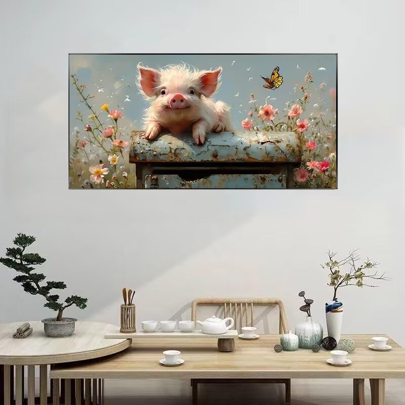 Peinture diamant papillon grand format 70x140cm decoration maison unique