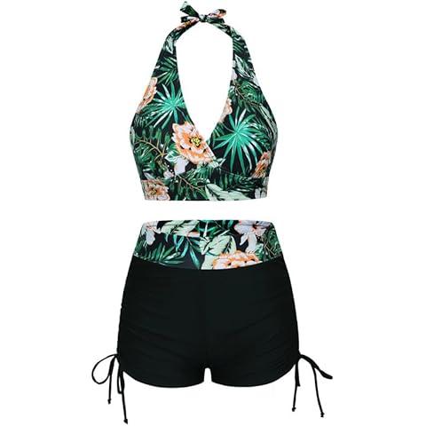 JASAMBAC Tummy Control High-Waisted Bikini Set Cover