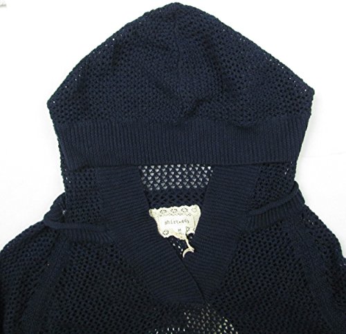 Shirt 469 Women's Mesh Stitch Pullover Hooded Sweater, Size Medium, Navy #TOP1