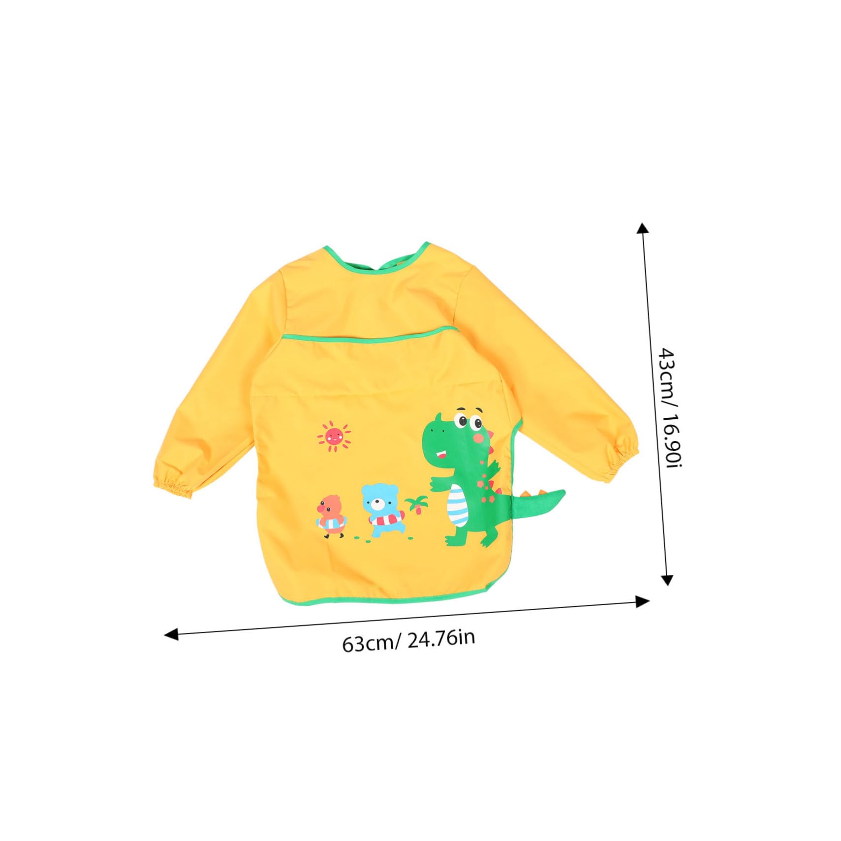 UPKOCH 3pezzi Grembiule Da Pittura Per Ragazzo Ragazza Con Maniche Lunghe Design Carino Con Dinosauri Adatto Per Attività Di Cucina e Creatività Taglia s