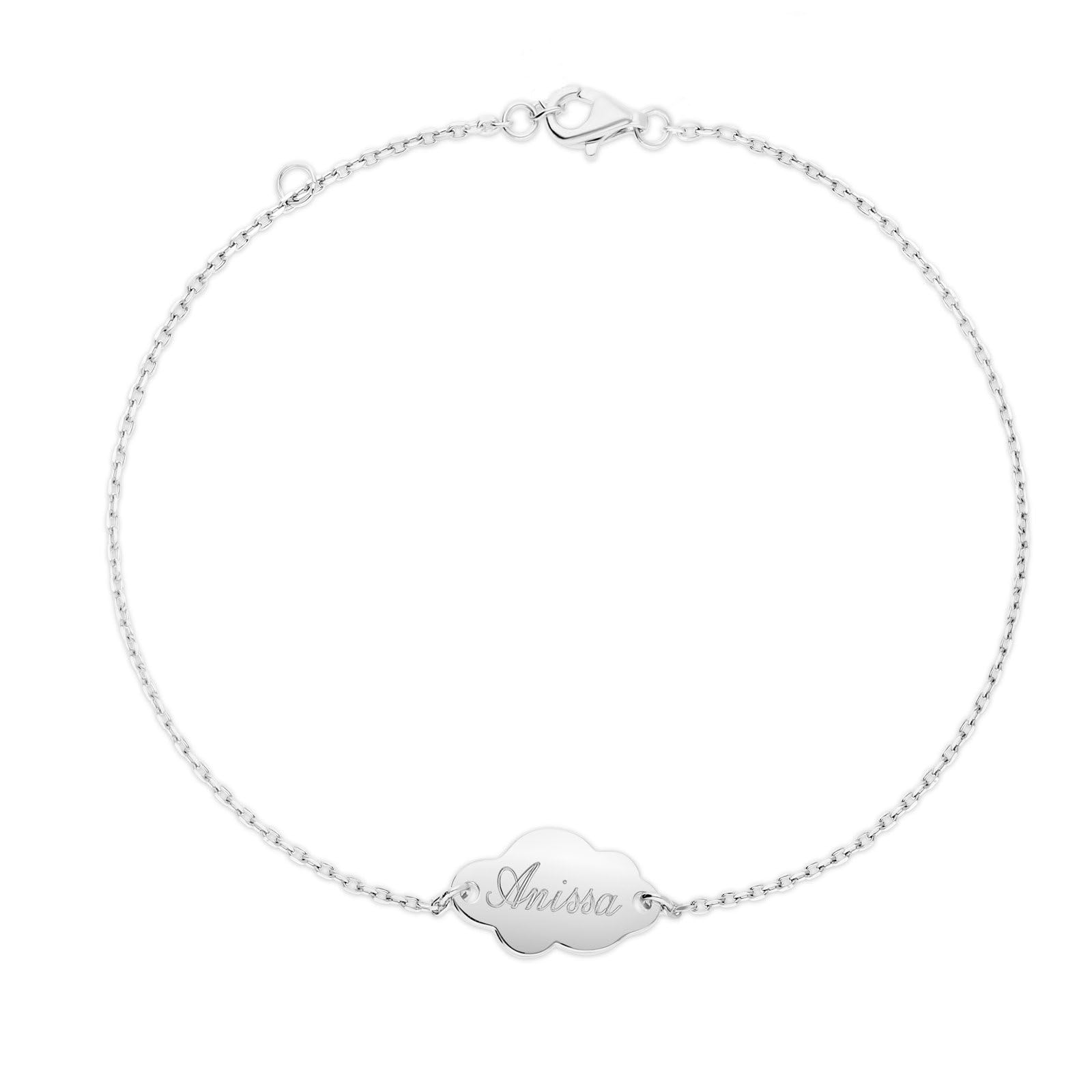 Pulsera de nube infantil personalizada de plata