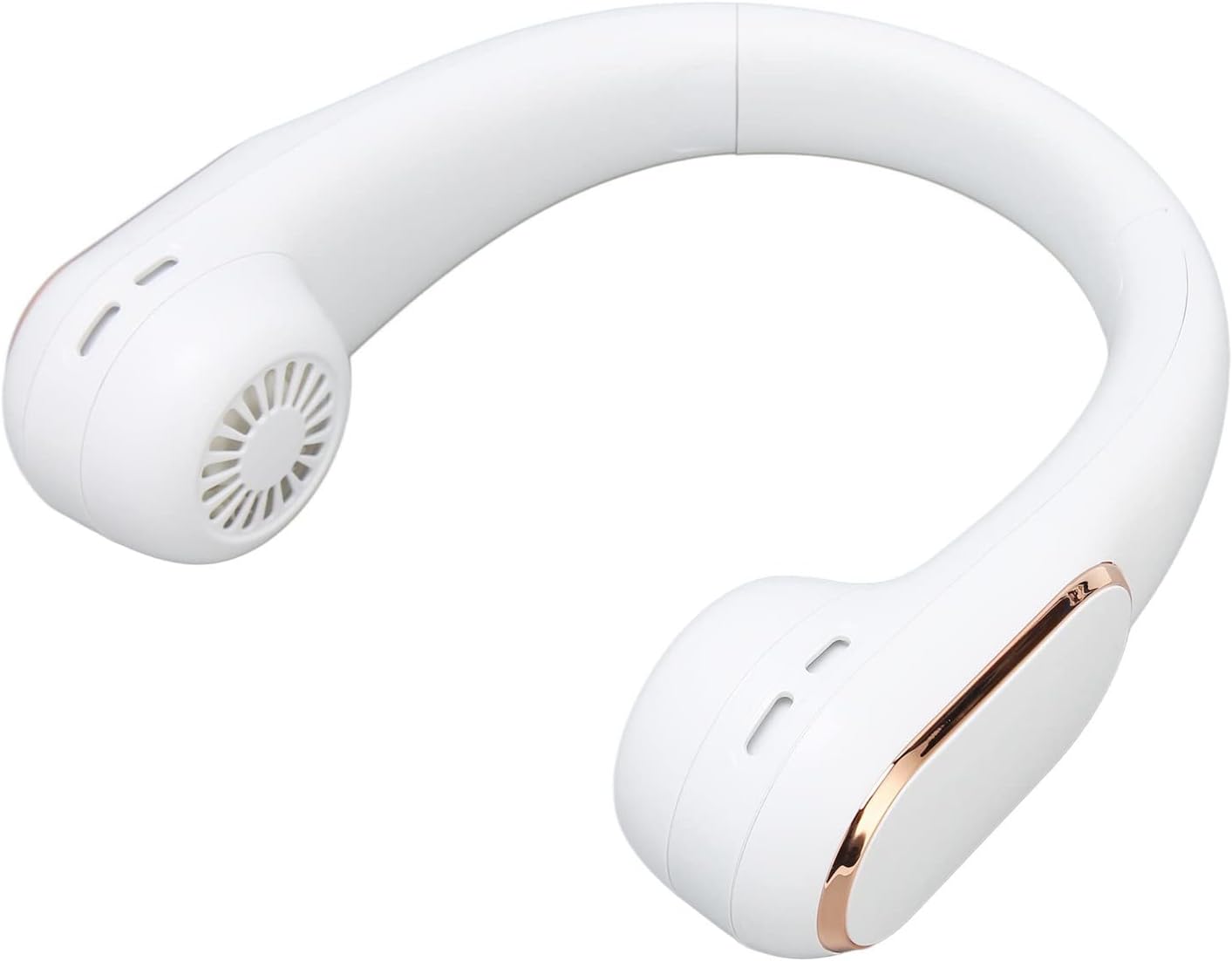 Neck Fan 4 Speeds Quiet Bladeless USB Rechargeable 2400mAh Battery LED Digital Display Portable Hands Free Fan (White)