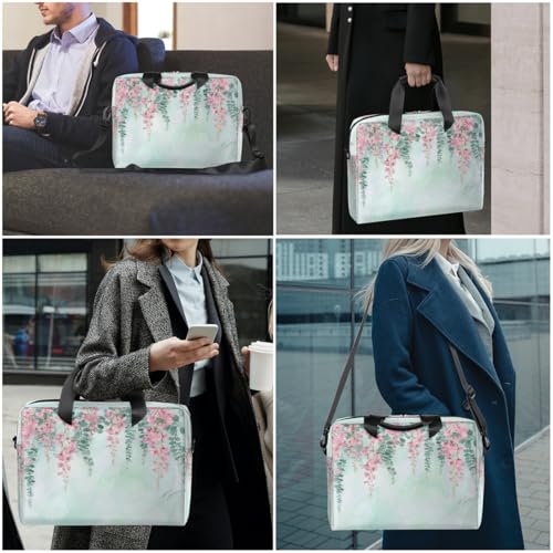 Bolso para laptop 15.6-16 pulg flores rosas miniatura 2