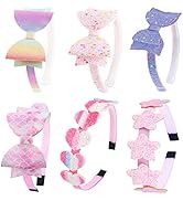 Ooosonlu Toddler Headband with bow little girl headbands glitter headband for girls headband for ...