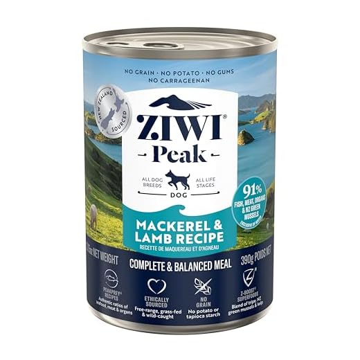 ZIWI Peak Canned Wet Dog Food – All Natural, High Protein, Grain Free, Limited Ingredient, with Superfoods (Mackerel & Lamb, Case of 12, 13.75oz Cans)