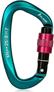 mosquetão,Lianai Mosquetão de escalada profissional 25KN Portão de travamento de parafuso Mosquetão para serviço pesado Fivela de escalada em forma de D Mosquetão de rede leve Clipe de travamento par