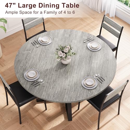 image for Jocoevol Round Dining Table For 4,kitchen Dining Room Circle Dinner Pe