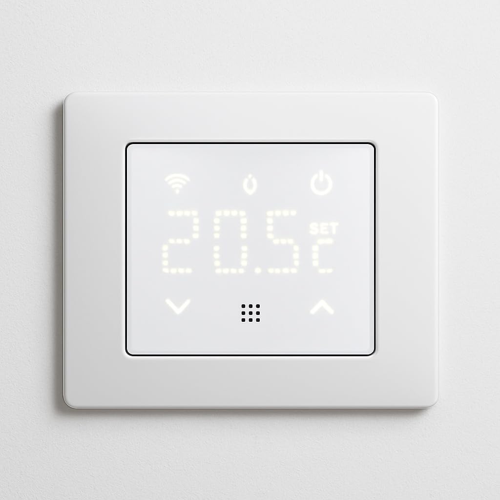 termostato da incasso modulo programmabile 2P 240V display touch retroilluminato colore bianco compatibile su supporti Bticino Matix