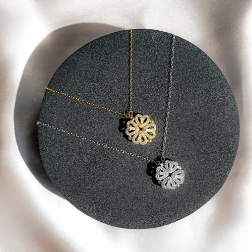 ziella Preserved Red Real Rose With 4 Leaf Clover Necklace,I Love You Necklace 100 Languages,To My Daughter Necklace for Women,Flowers Rose Birthday Gifts for Granddaughter/Niece Romantic-Red4