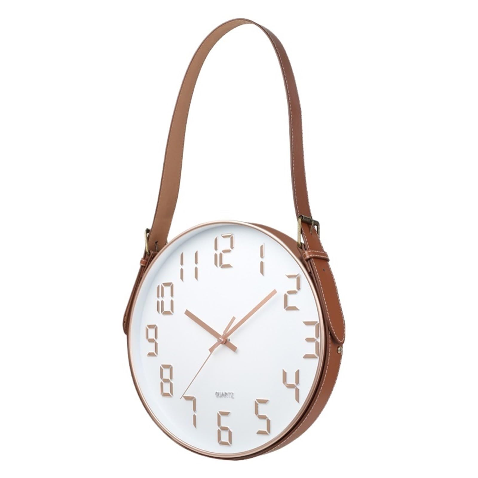 HVSYVVSRL Silent Belt Wall Clock Fashionable Home Living Room Stereoscopic Digital Minimalist Quiet Operation(A)