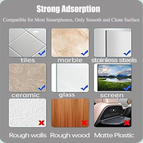 Cevoqin TRANSPARENT Silicone Suction Cup Phone Case Mount Double Sided, Hands-Free Sticky Phone Grip For Selfies And Videos, Thickening| Washable thumb #6