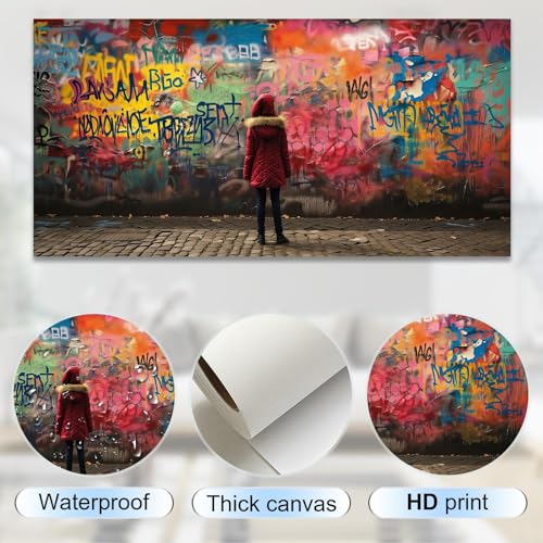 Banksy impression sur toile graffiti déco murale moderne 50x100cm