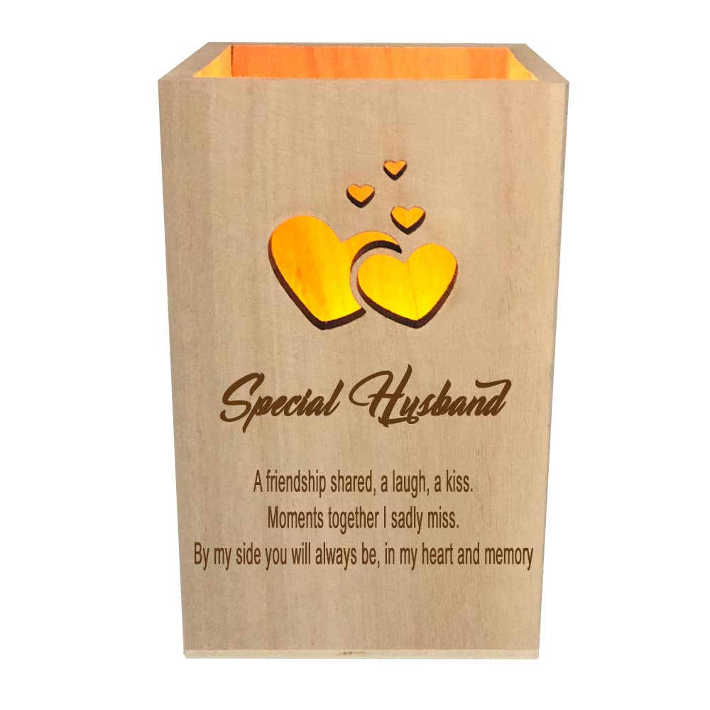 Husband Remembrance Memorial Sentiment LED Tealight Holder Keepsake