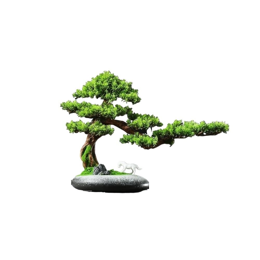 IUokLU Artificial Bonsai Simulation Welcome Pine with Decorations Ornaments Home Living Room Potted Plants Desktop