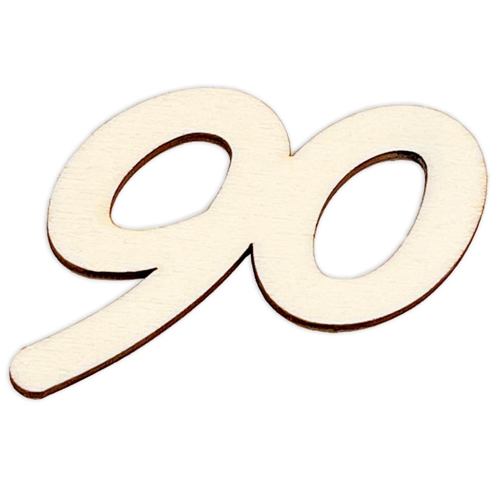 Zahl 90 – 10cm – aus Holz zum Geburtstag von 3,5 bis 29cm als Tischdeko, Nummerierung, Blumenschmuck, Runde Geburtstage & Schnappszahlen