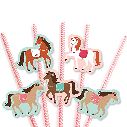 Decoración pitillos papel caballo 24 piezas miniatura 5