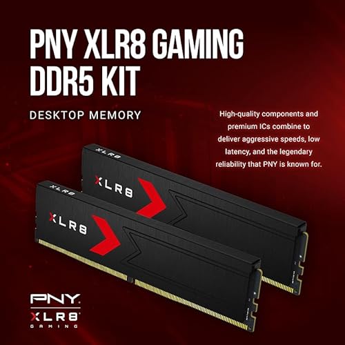 PNY XLR8 Gaming 32GB (2x16GB) DDR5 RAM 6400MHz CL36-48-48-104 1,4V (XMP/Expo compatível) Kit de memória de desktop - Imagem 2