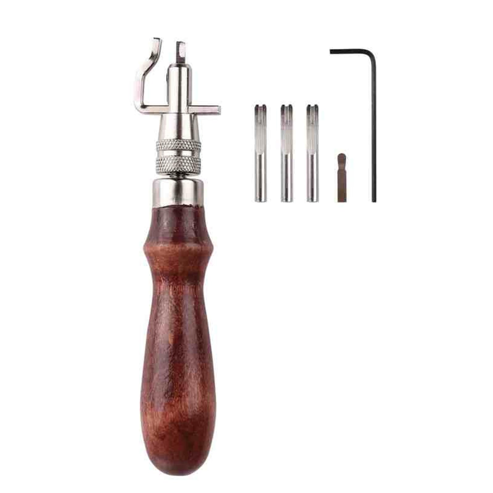 Stitching Channel Tool Set Contoured Grip Metal Components for Border Line Work Bevel Detailing and Card Case Belt Wallet Making Leather Creaser Beveler Border Line Marker Channel Cutter Trim Detail