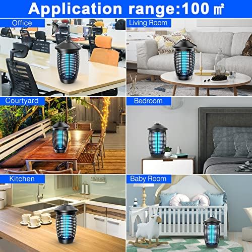 PALONE Mosquito Killer Lamp 4500V Fly Zapper 20W Insect Mosquito Trap with UV Light Bug Zapper 100m² Coverage for Indoor Garden Outdoor, Effective Fly Killer for Mosquitoes, Flies, Wasps, Moths